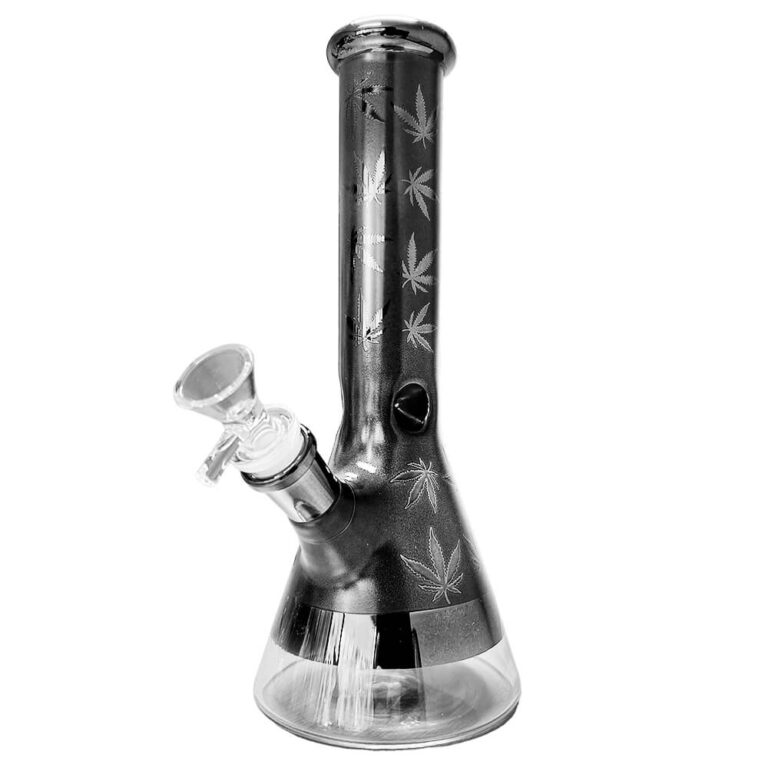 Black sheep Weed Leaves Glass Bong dark gray 25cm