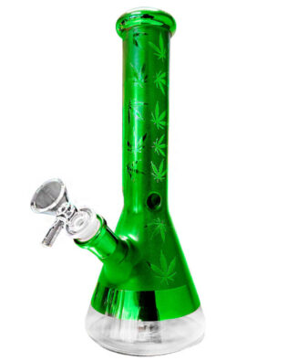 Black Sheep Weed Leaves Glass Bong Green – 25cm