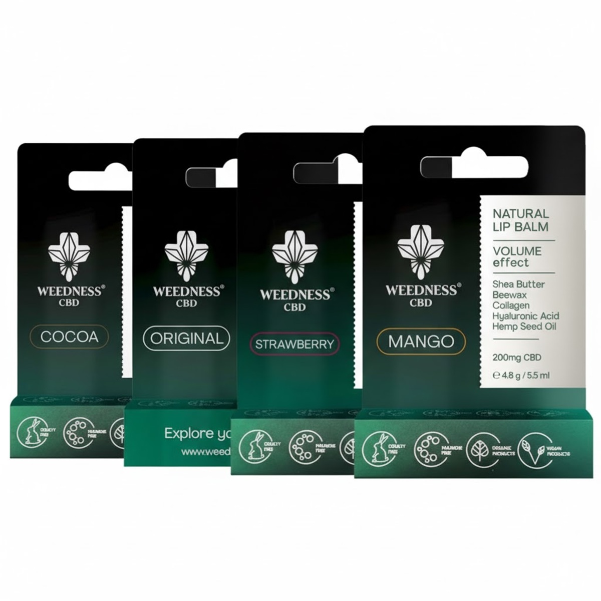 Weedness natural lip balm with CBD