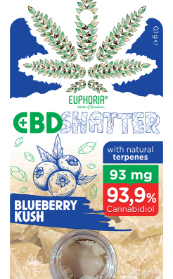 Euphoria CBD Shatter Bluberry Kush – 93,9% CBD