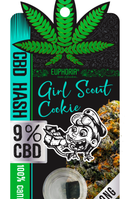 Euphoria CBD Hash Girl Scout Cookie 1g – 9% CBD