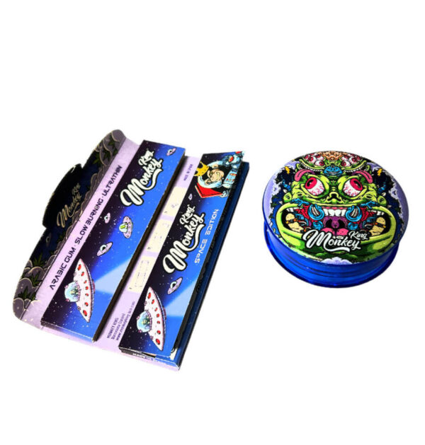 Monkey King Rolling Papers with Tips and Grinder Space Edition
